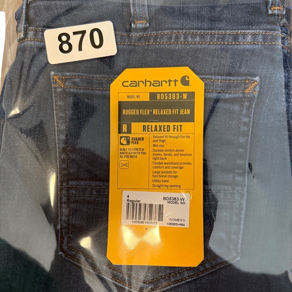 Carhartt Relaxed Fit Jeans Rugged Flex Straight Leg Workwear Women 4R - Picture 8 of 9